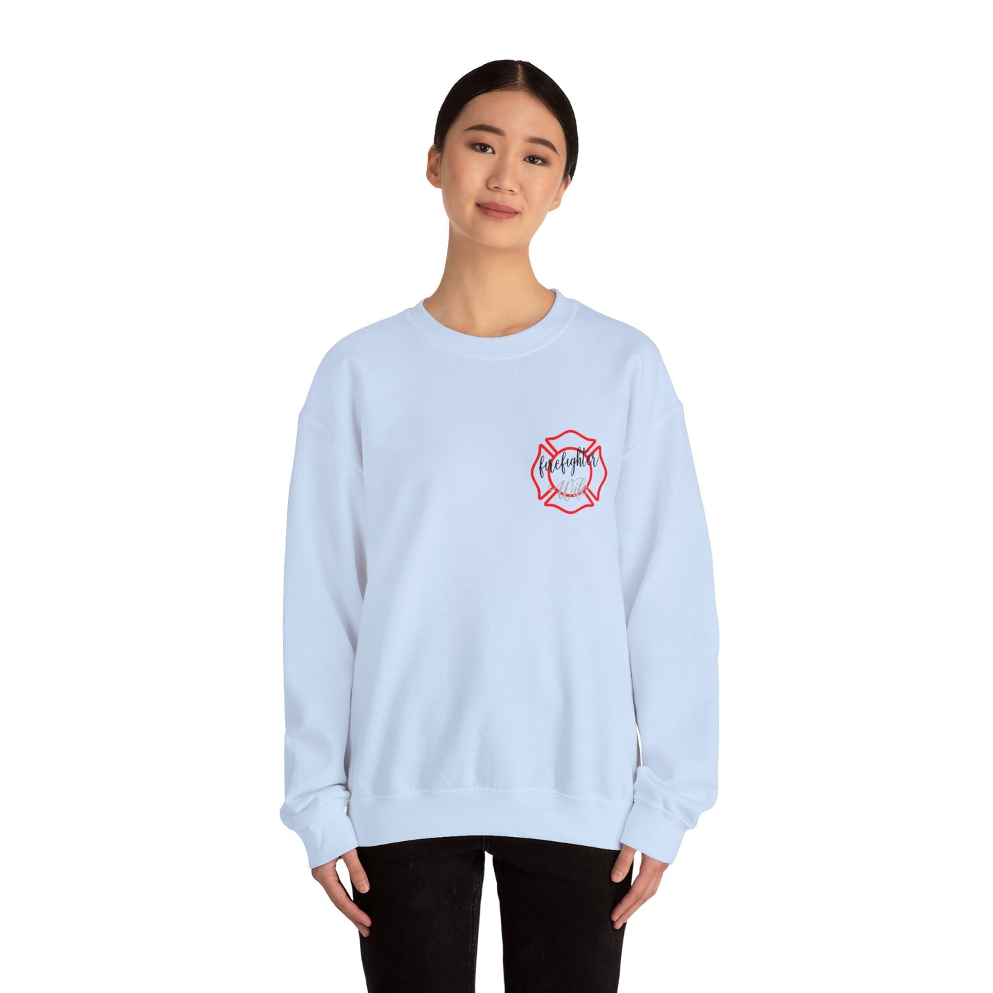 Fire Wife Sweatshirt - Unisex Heavy Blend™ Crewneck with Patriotic Design