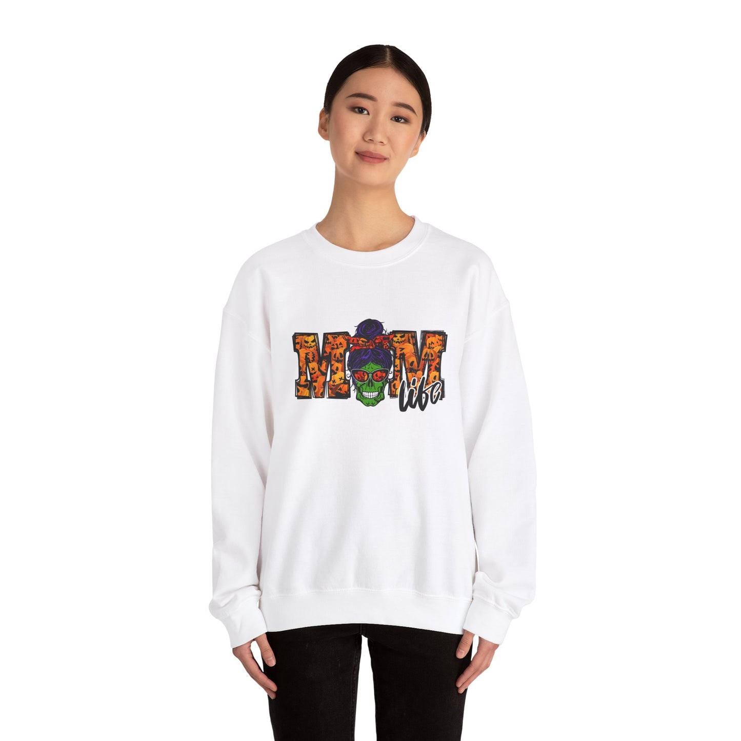 AMOM Life Unisex Heavy Blend™ Crewneck Sweatshirt - Colorful Skull Design