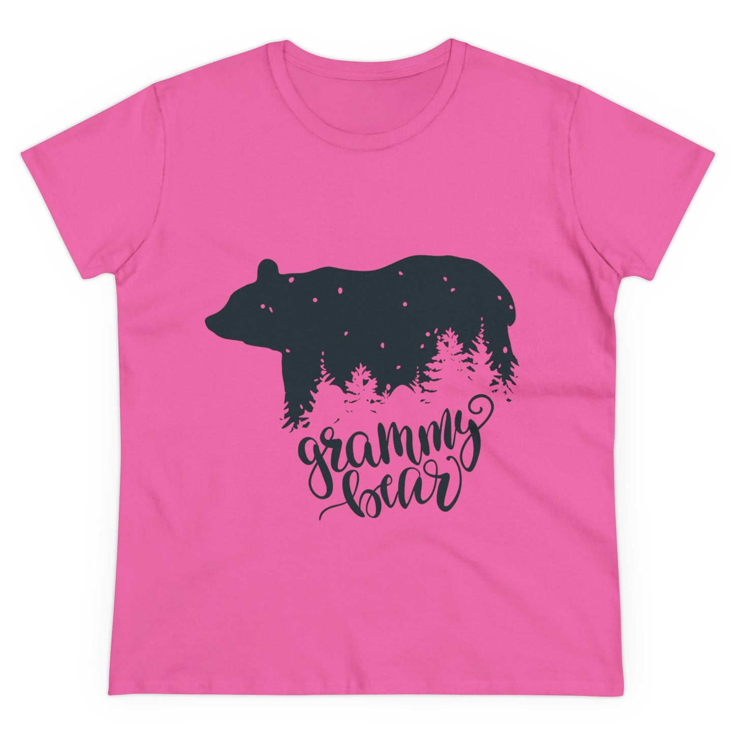 Grammy Bear Women's Midweight Cotton Tee - Cozy Nature Graphic Tee