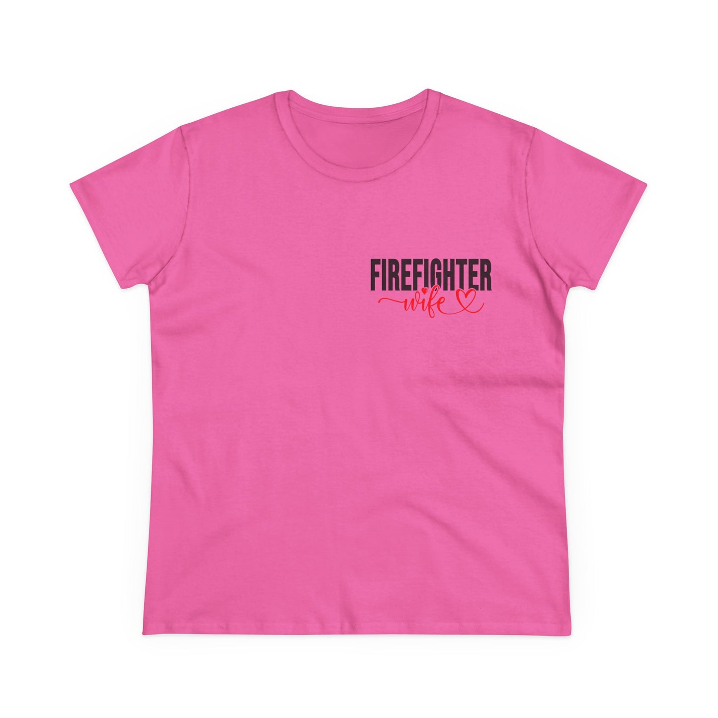 Firefighter Wife Cotton Tee - Supportive Gift for Her, Casual Wear, Patriotic Apparel, Unique Firefighter Gift, Everyday Comfort