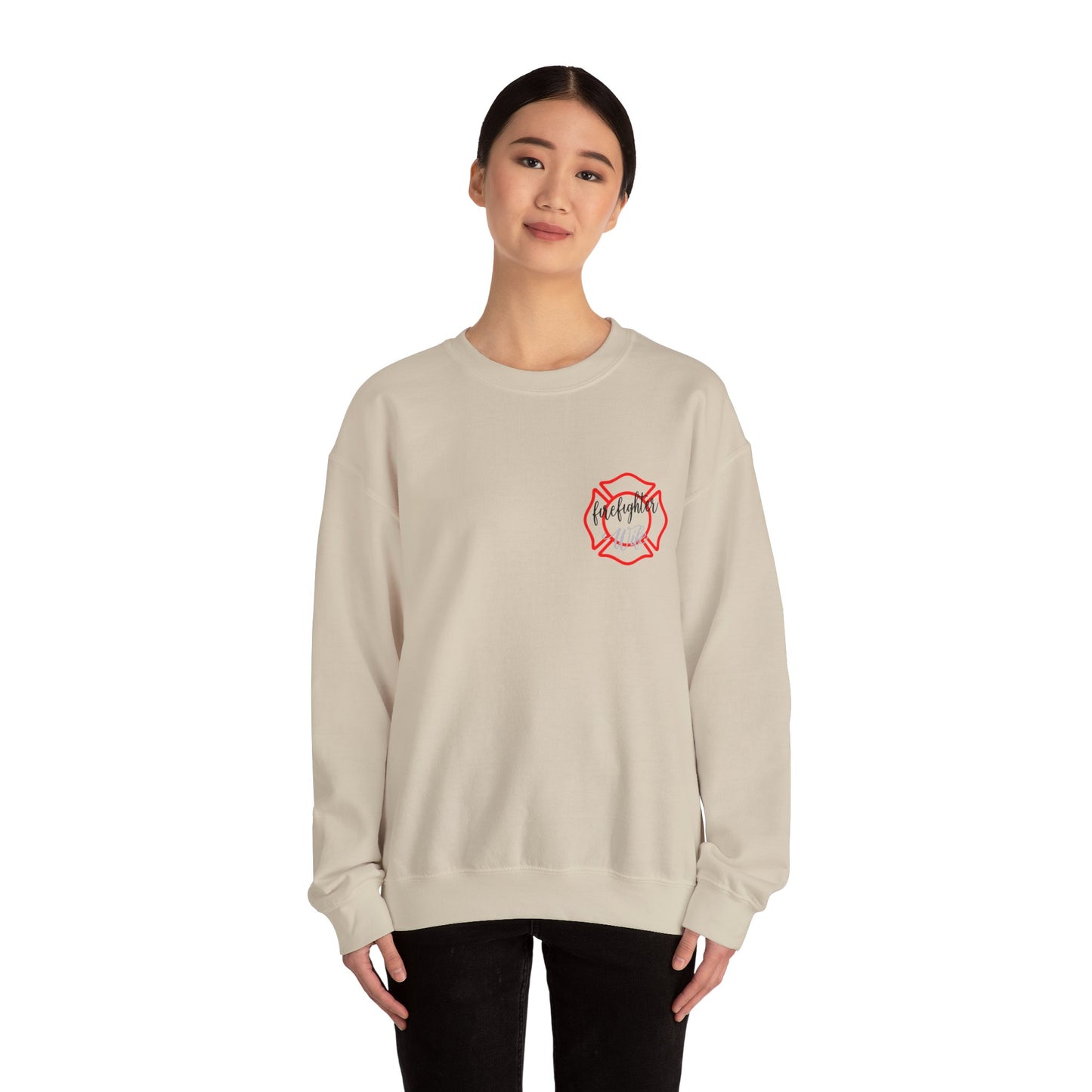 Fire Wife Sweatshirt - Unisex Heavy Blend™ Crewneck with Patriotic Design