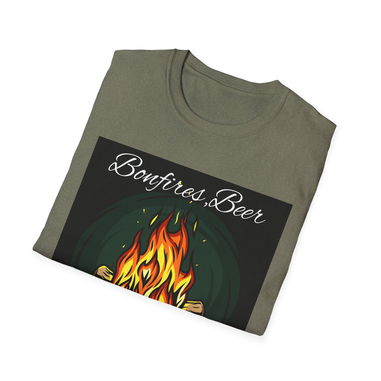 Bowfires, Beer, and Besties Unisex Softstyle T-Shirt - Perfect for Camping and Outdoor Gatherings