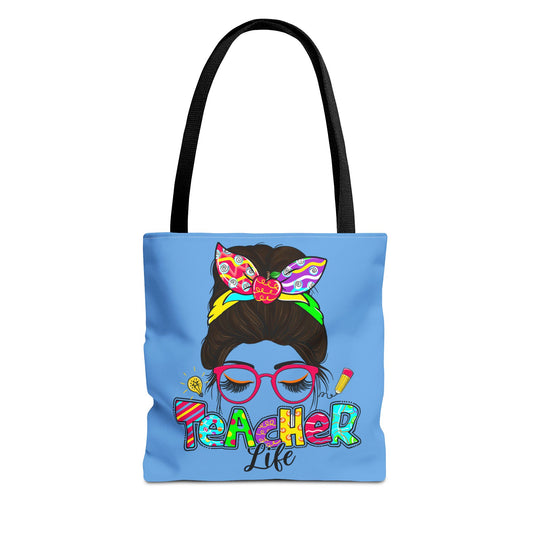 Teacher Life Tote Bag - Colorful & Fun Canvas Bag for Educators