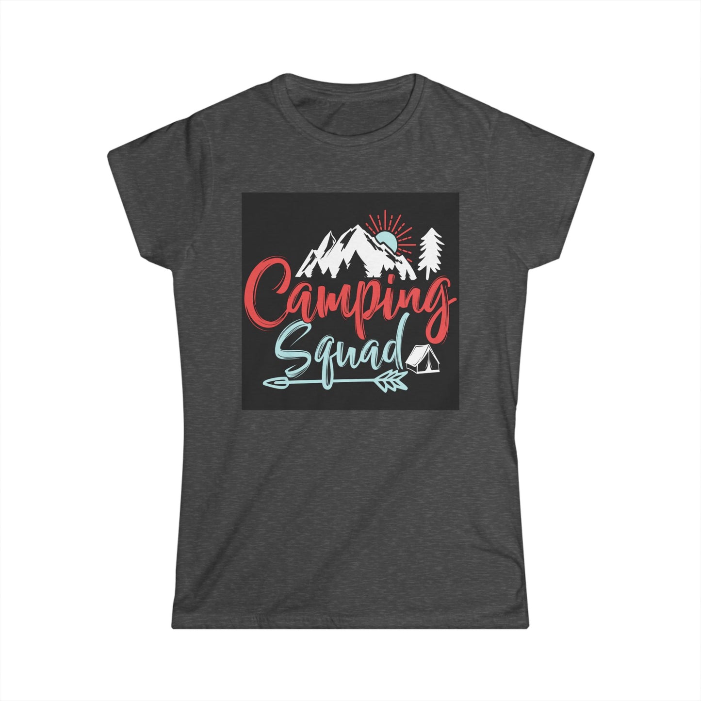 Camping Squad Women's Softstyle Tee | Relaxed Fit, Outdoor Shirt, Camping Apparel, Nature Lover Gift, Summer Adventure Wear