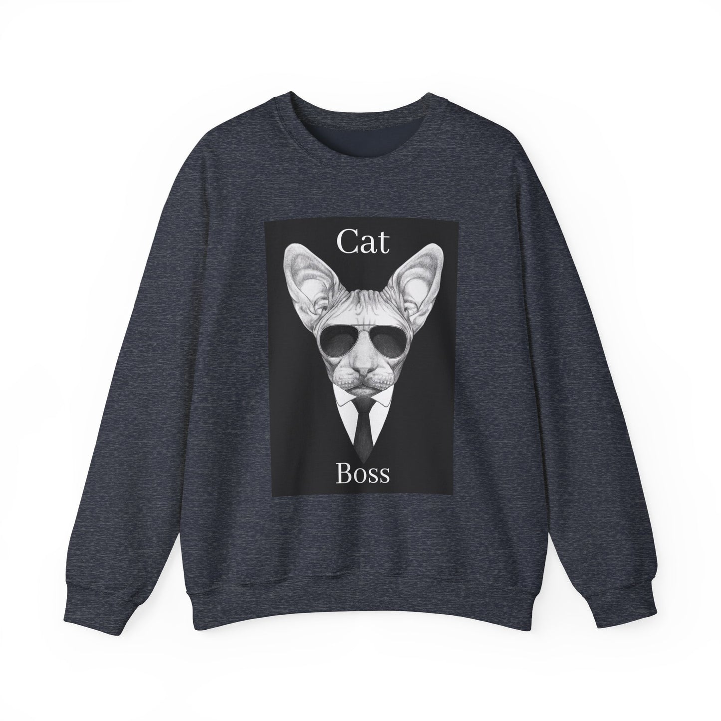 Cat Boss Unisex Crewneck Sweatshirt - Funny Cat Graphic Pullover