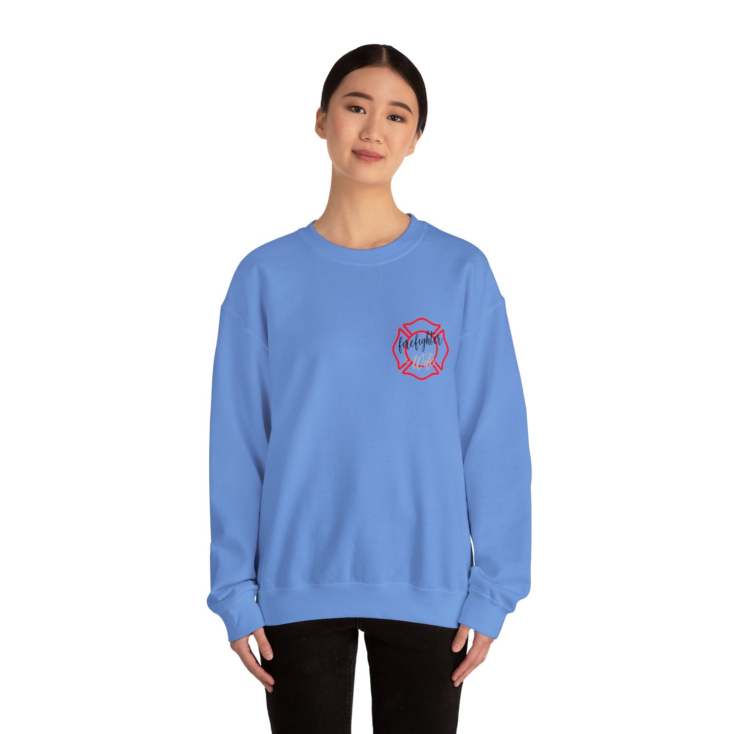 Fire Wife Sweatshirt - Unisex Heavy Blend™ Crewneck with Patriotic Design