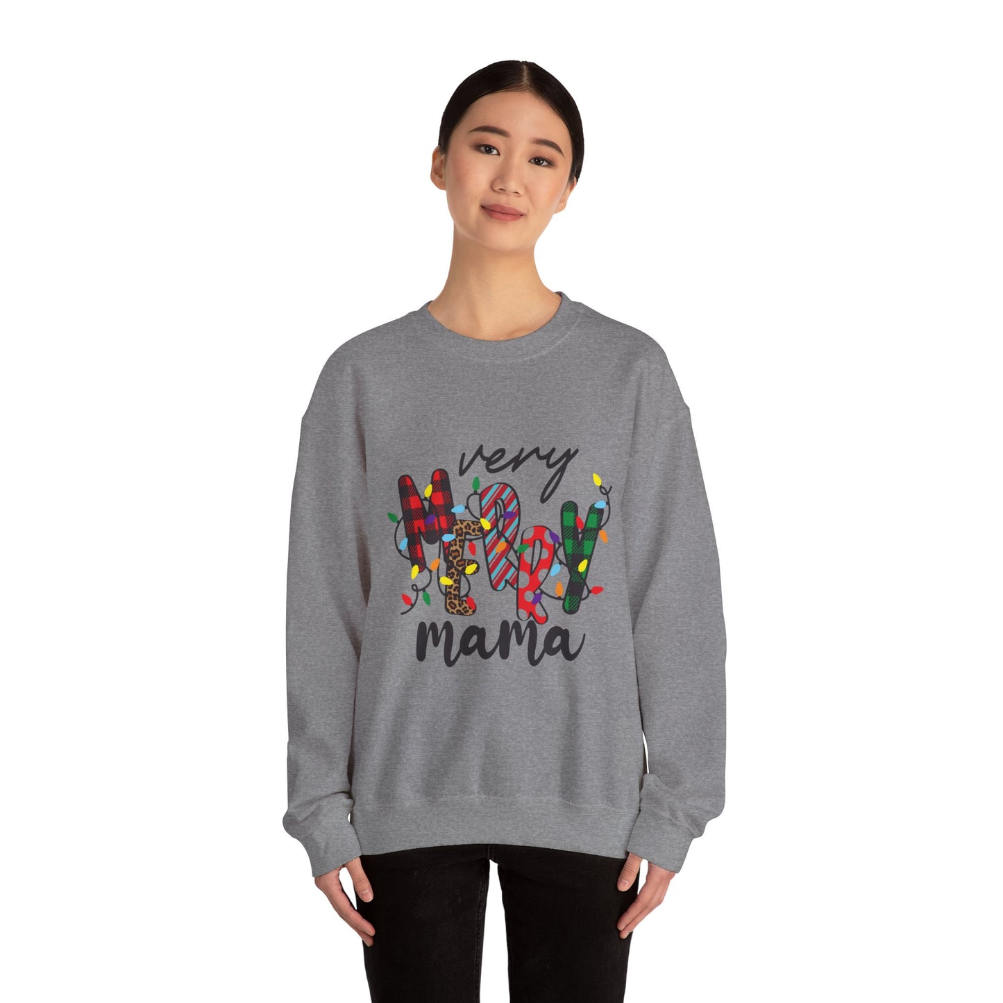 Very Merry Mama Sweatshirt | Christmas Mom Holiday Crewneck