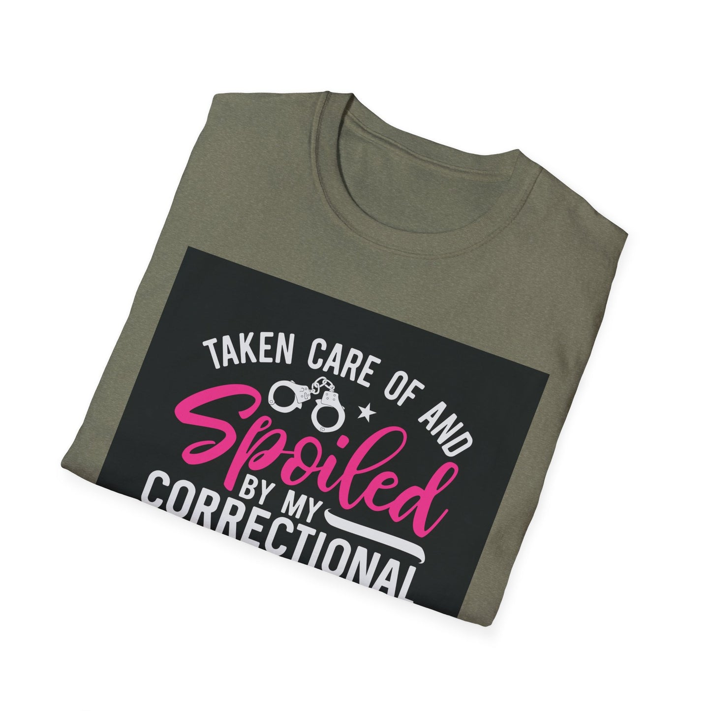 Spoiled by My Correctional Officer Husband T-Shirt | Unisex Softstyle Tee for Proud Wives | Perfect Gift for Special Occasions