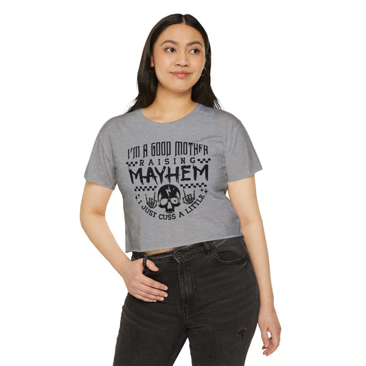 Women's Festival Crop Top - Vintage Style Graphic Tee for Moms, Perfect for Festivals, Concerts, Parties, Birthdays