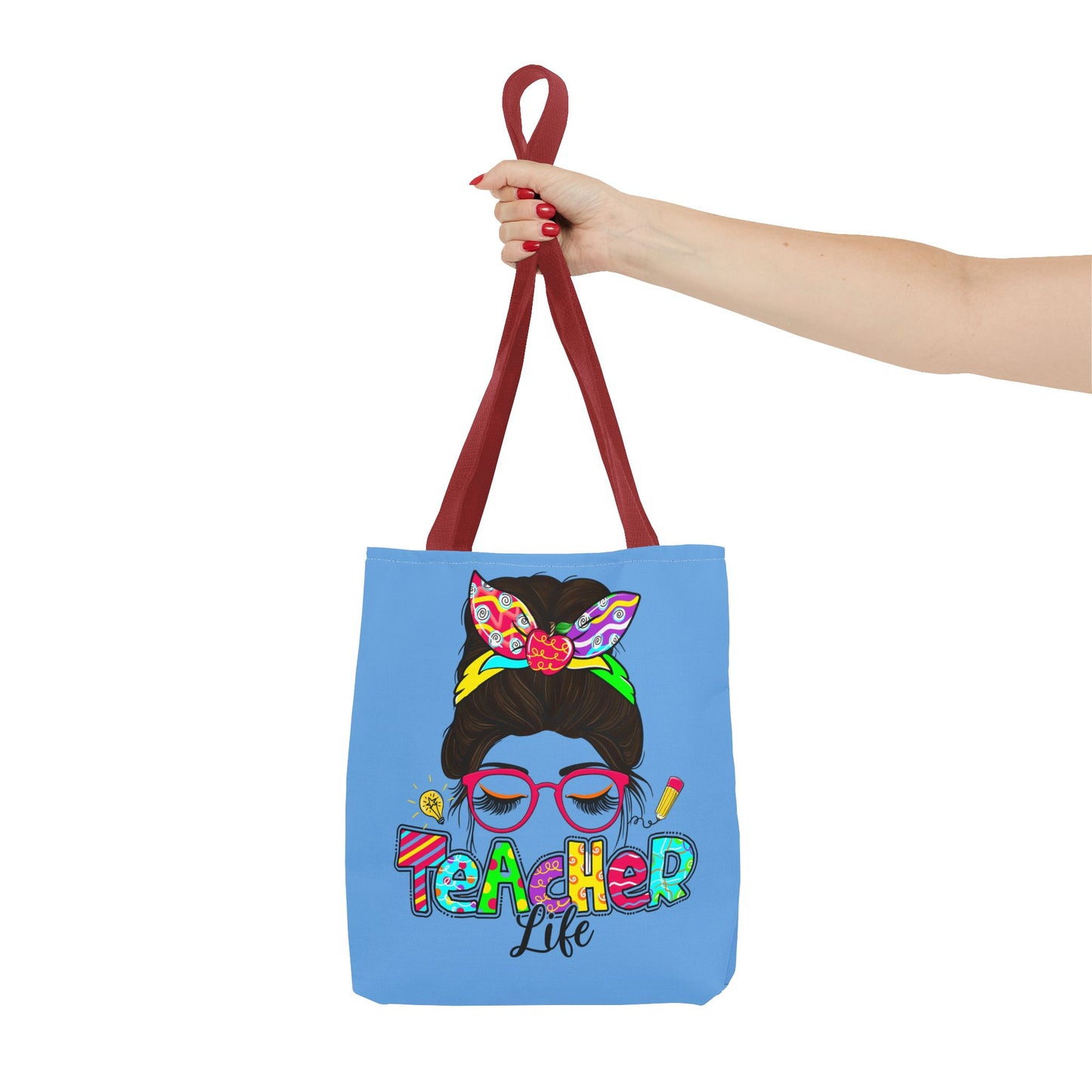 Teacher Life Tote Bag - Colorful & Fun Canvas Bag for Educators