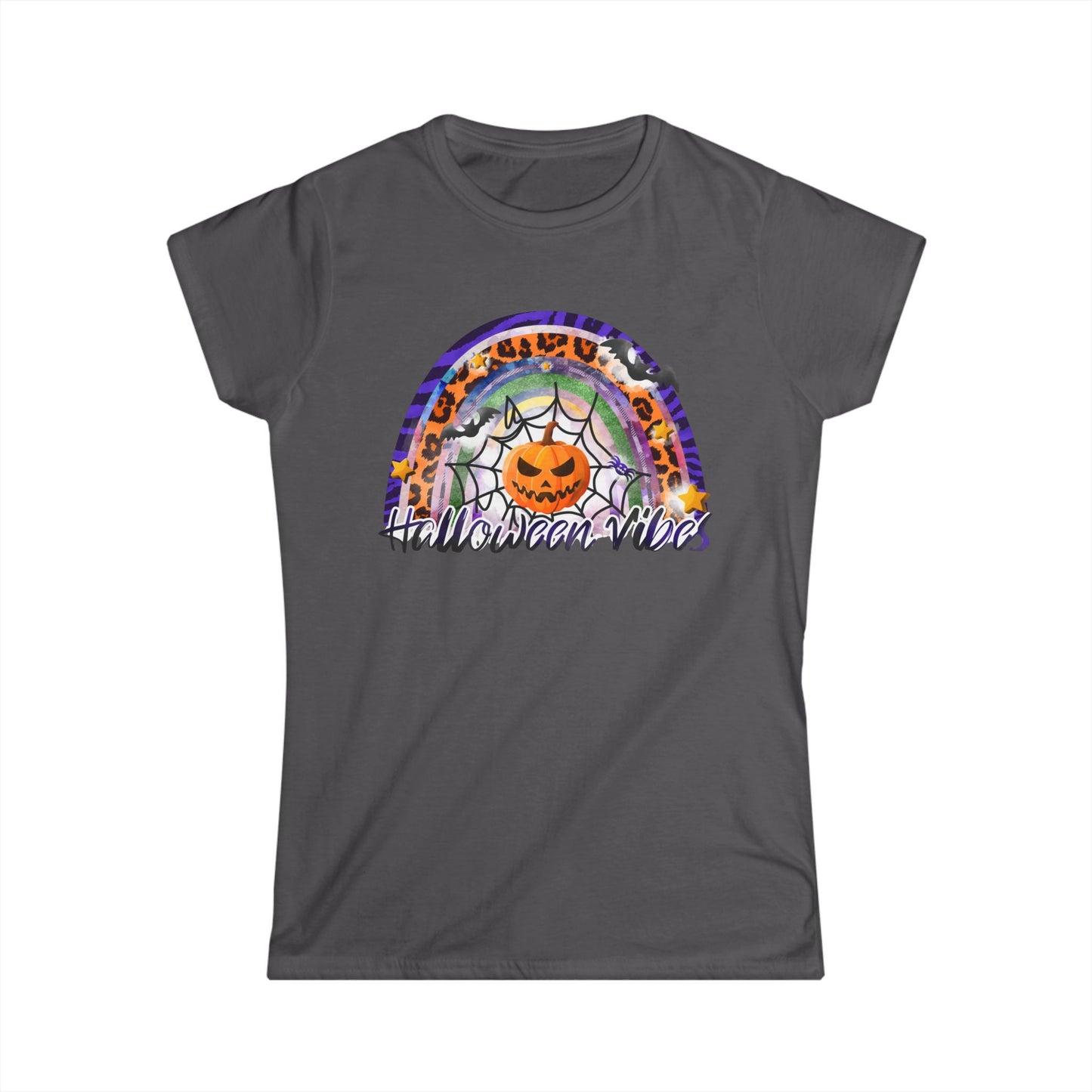Halloween Vibes Softstyle Tee, Women's Halloween Shirt, Seasonal T-Shirt, Fall Fashion Top, Spooky Graphic Tee, Casual Halloween Wear