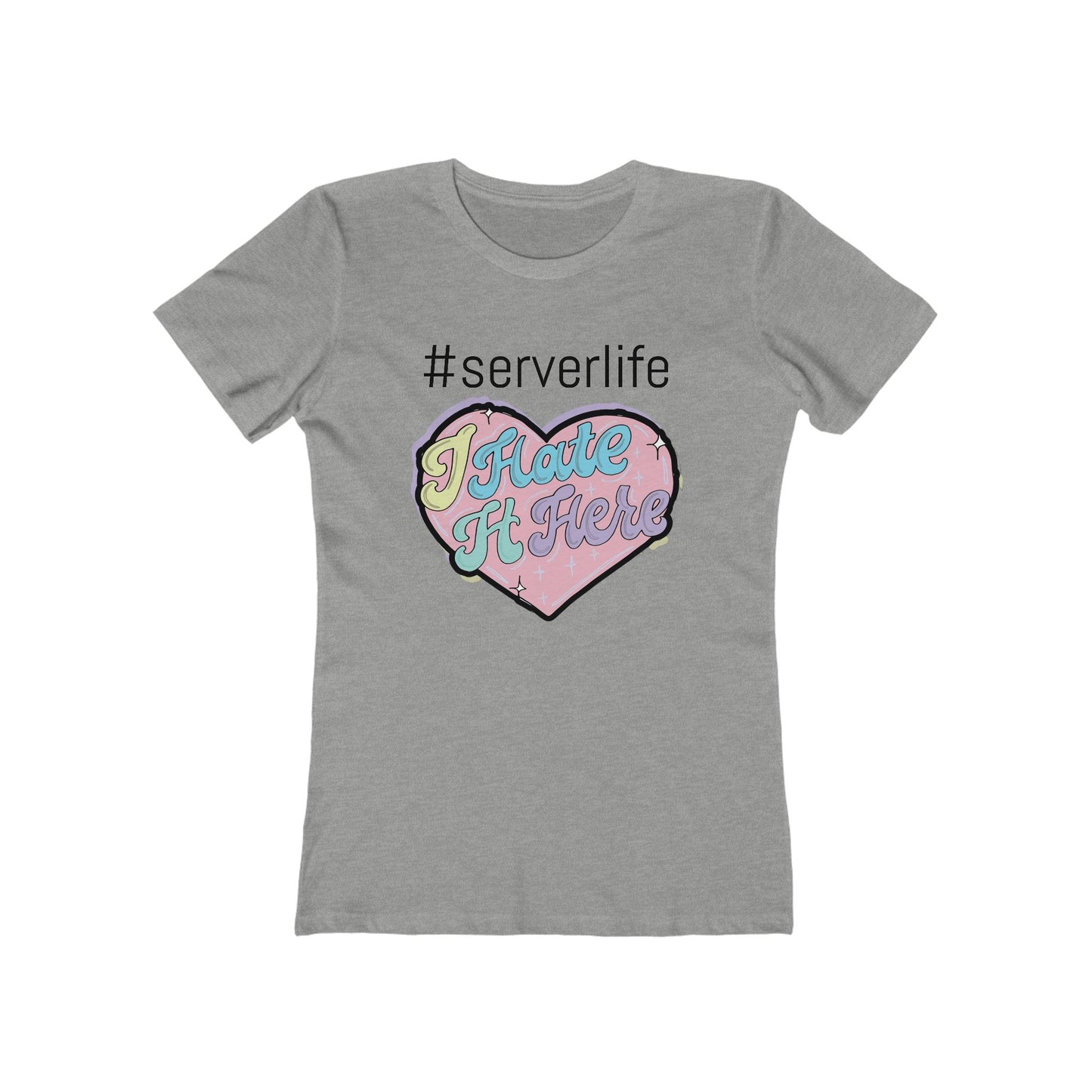 Trendy Server Life Tee for Women, Fun Casual Wear, Graphic T-Shirt, Heart Design Shirt, Perfect for Servers and Foodies