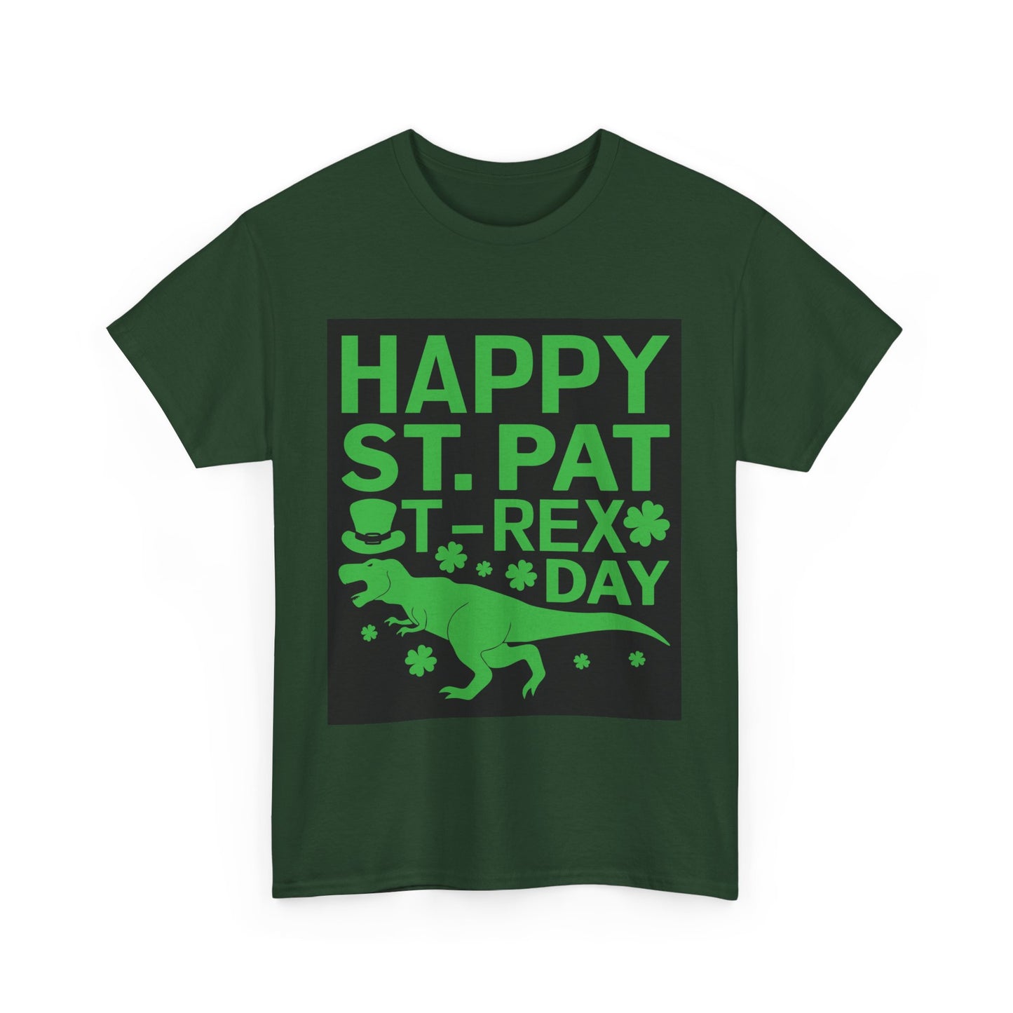 Happy St. Patrick's Day T-Rex Unisex Heavy Cotton Tee