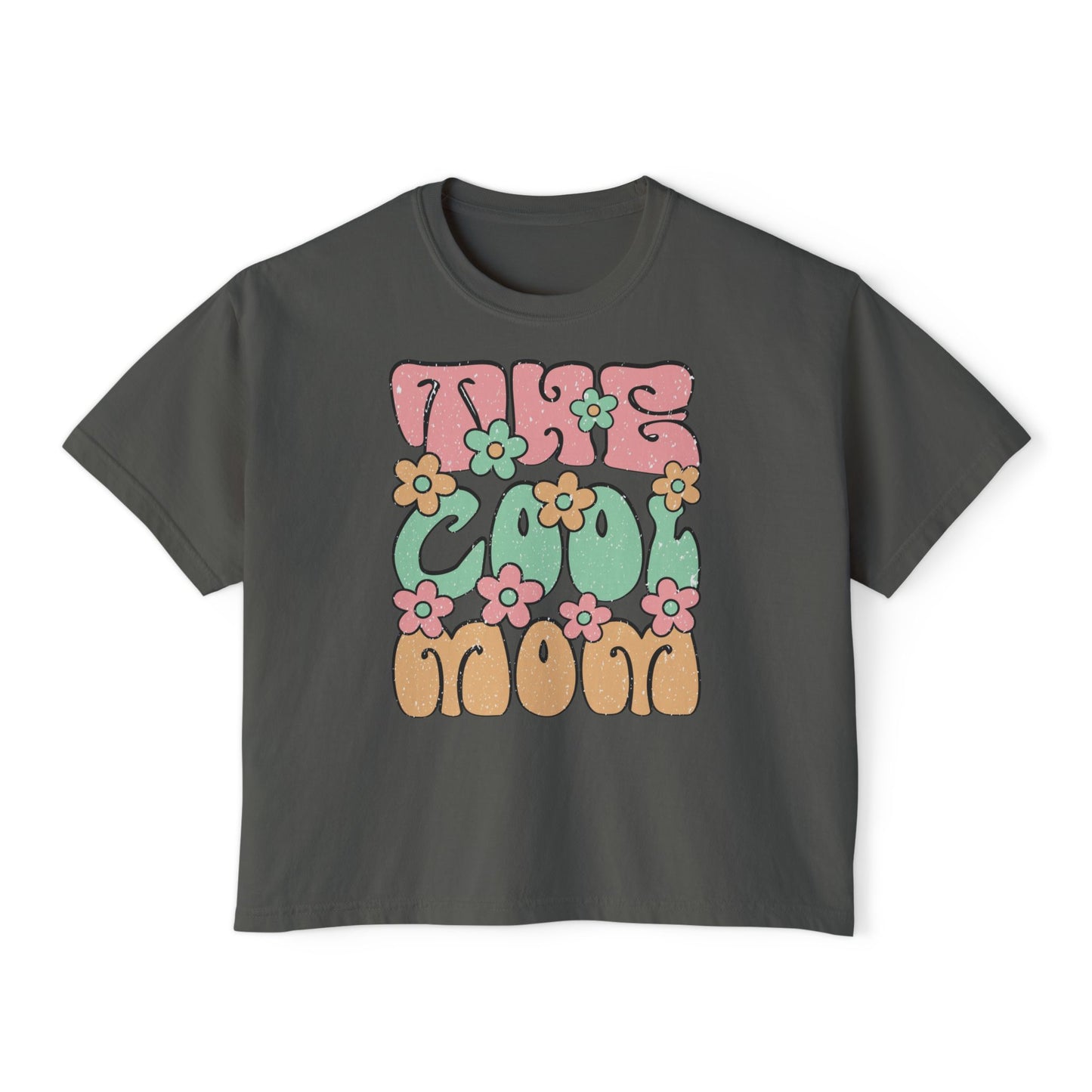 Retro Floral Cool Mom Boxy Tee