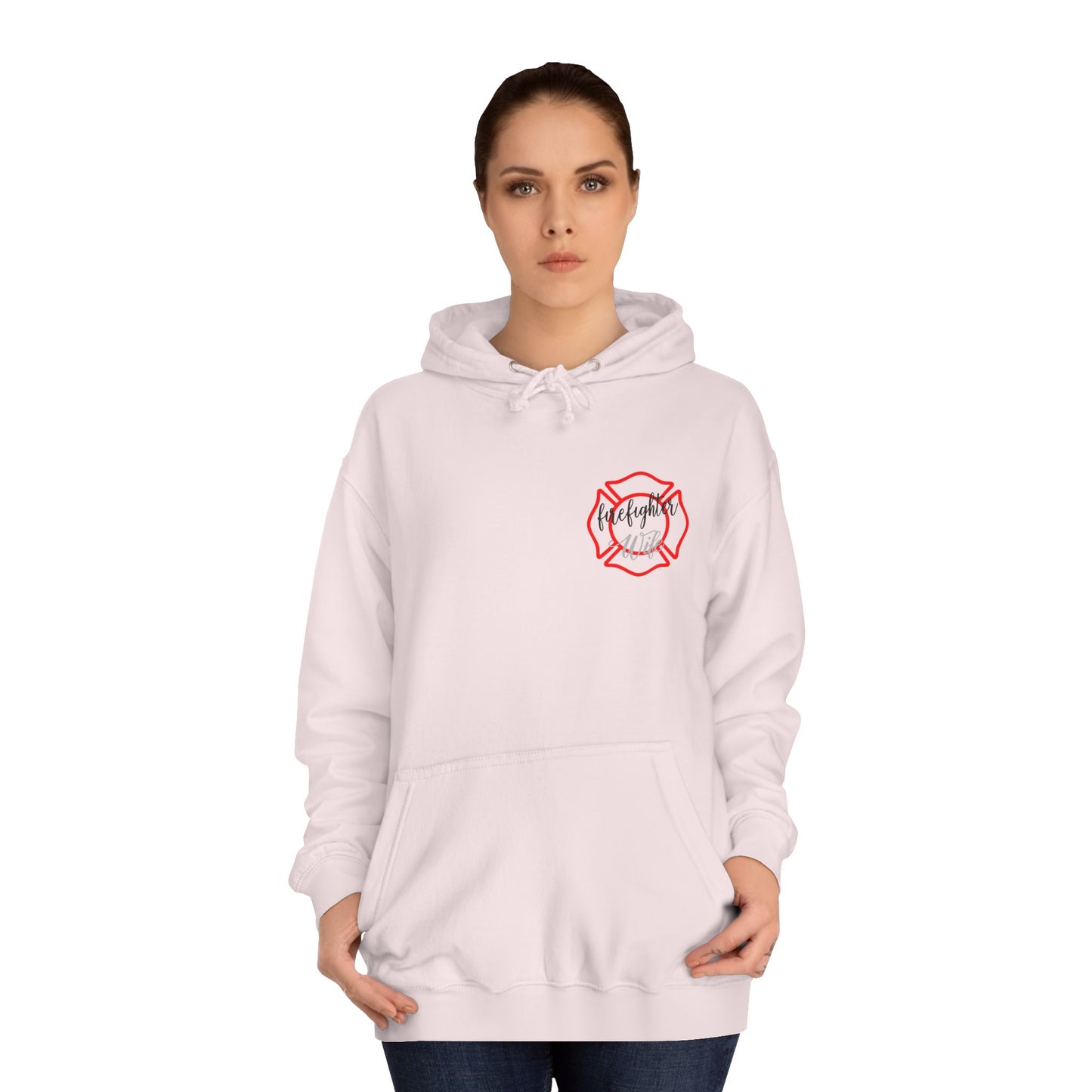 Firefighter Wife Unisex College Hoodie – Stylish Comfort for Celebrating Love & Dedication