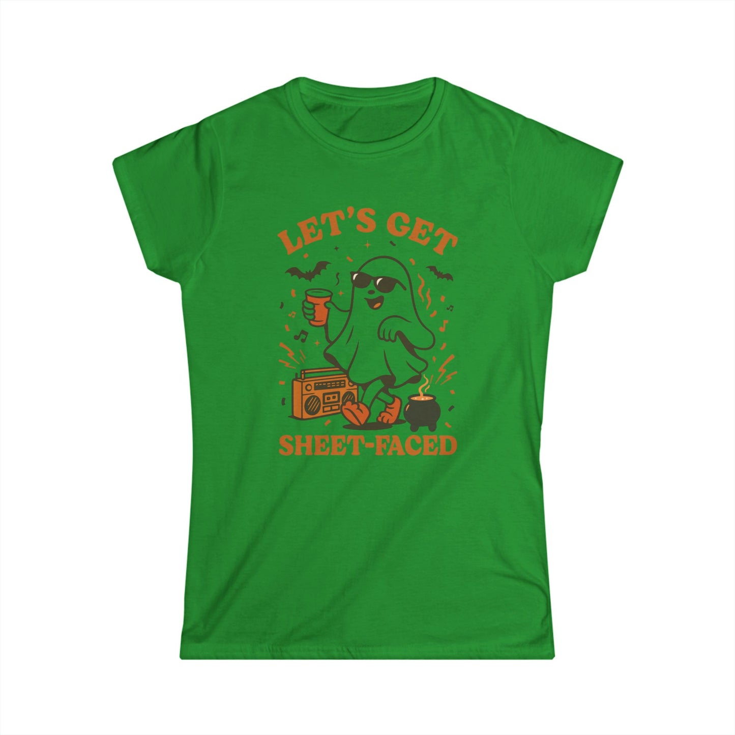 Ghost Party Women's Tee, Funny Halloween Shirt, Casual Graphic Top, Gift for Friends, Halloween Costume Alternative, Sheet-Faced Tee