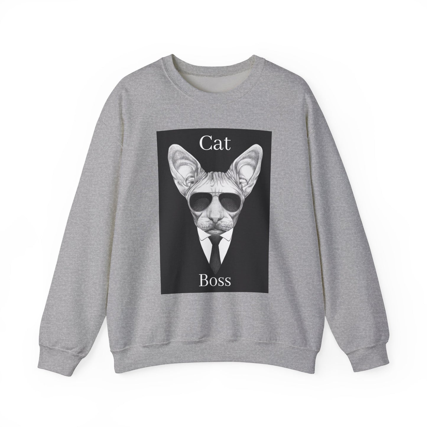 Cat Boss Unisex Crewneck Sweatshirt - Funny Cat Graphic Pullover