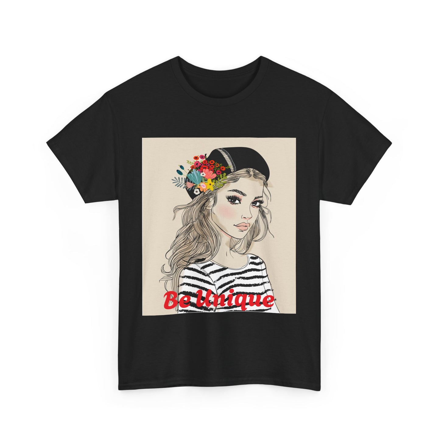 Floral Portrait Unisex Heavy Cotton Tee - Stylish & Comfortable