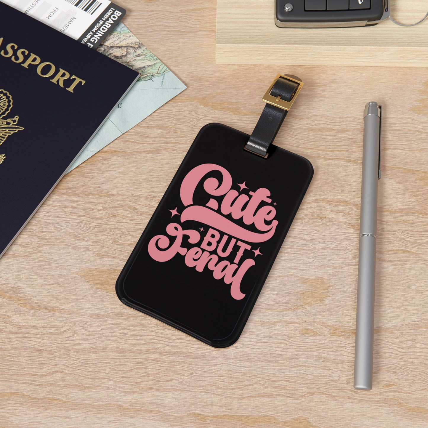 Cute But Feral Luggage Tag - Stylish Travel Accessory for Wild Souls