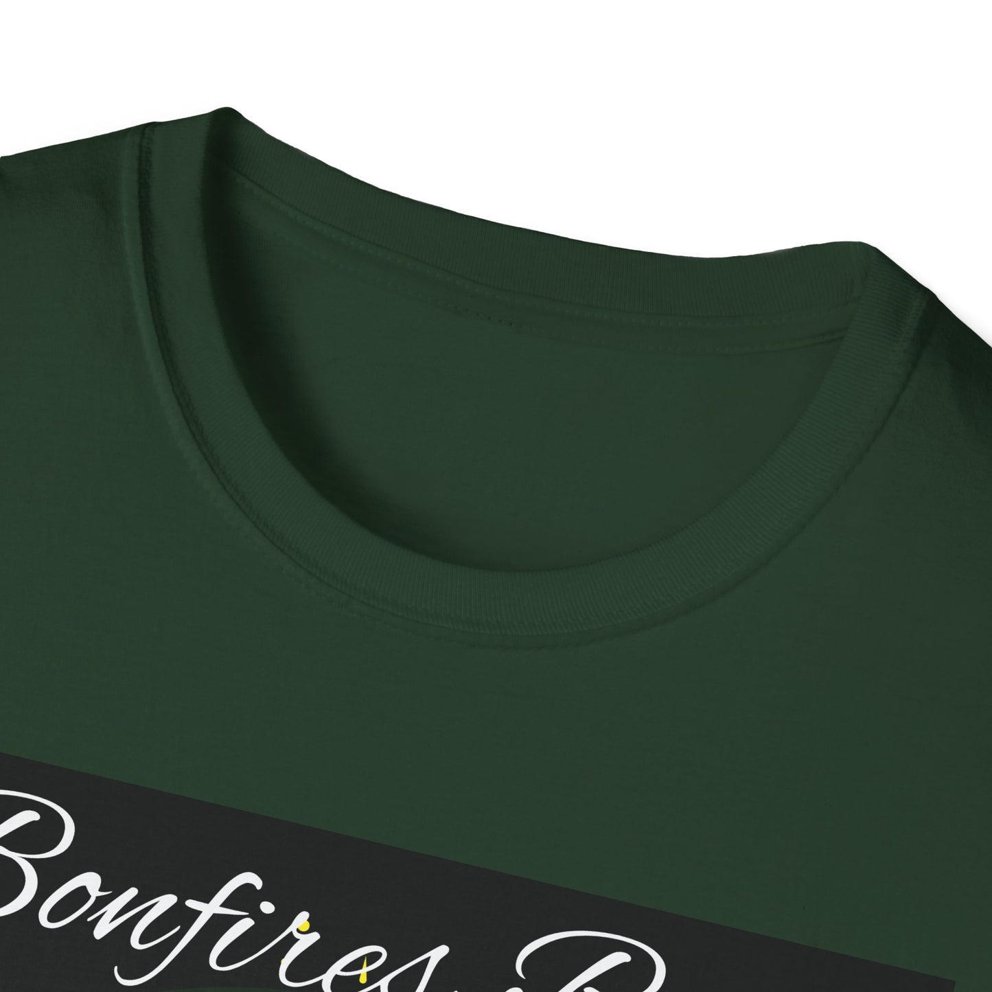 Bowfires, Beer, and Besties Unisex Softstyle T-Shirt - Perfect for Camping and Outdoor Gatherings