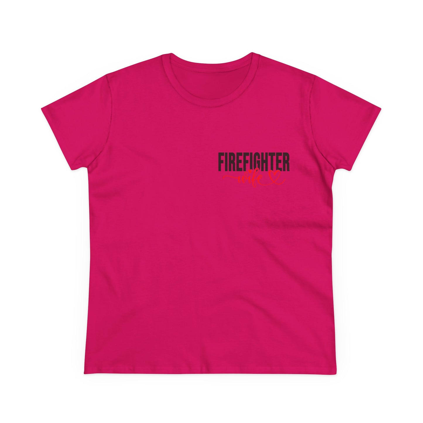 Firefighter Wife Cotton Tee - Supportive Gift for Her, Casual Wear, Patriotic Apparel, Unique Firefighter Gift, Everyday Comfort