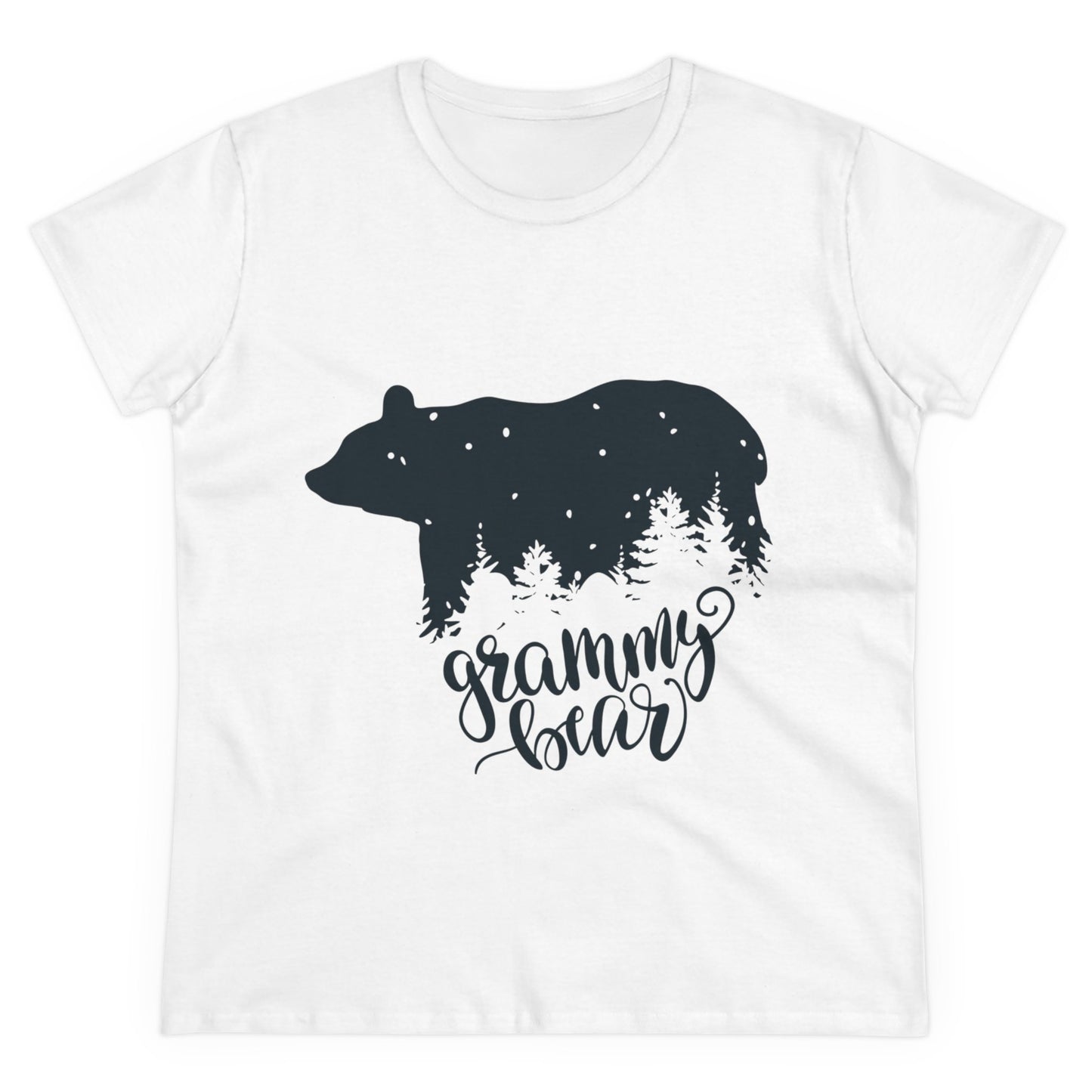 Grammy Bear Women's Midweight Cotton Tee - Cozy Nature Graphic Tee