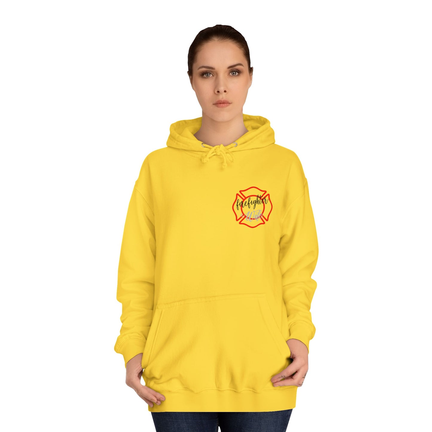 Firefighter Wife Unisex College Hoodie – Stylish Comfort for Celebrating Love & Dedication