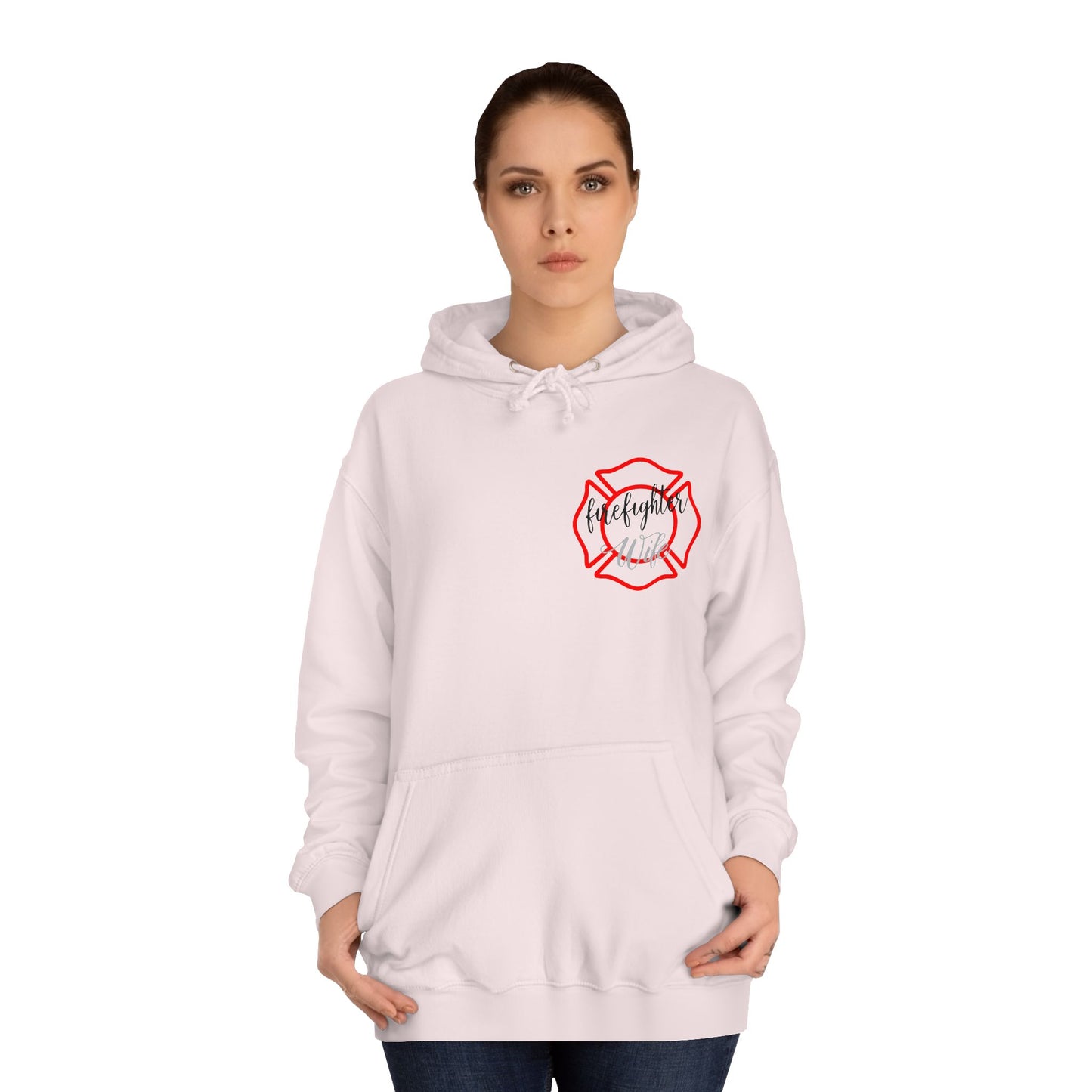 Firefighter Wife Unisex College Hoodie – Stylish Comfort for Celebrating Love & Dedication