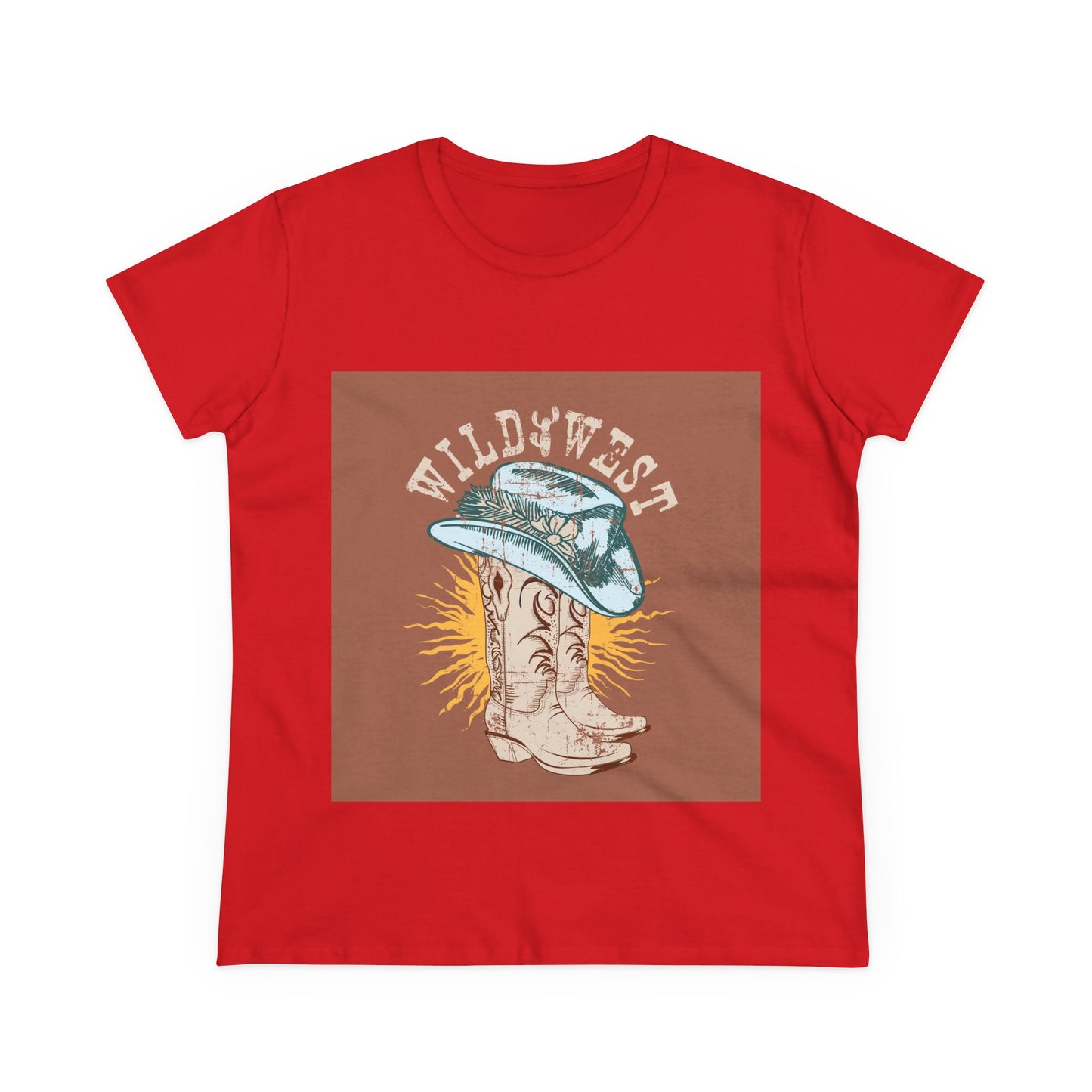 Wild West Women's Cotton Tee - Casual Summer Top, Boho Fashion, Vintage Graphic Shirt, Gift for Cowgirls, Western Wear