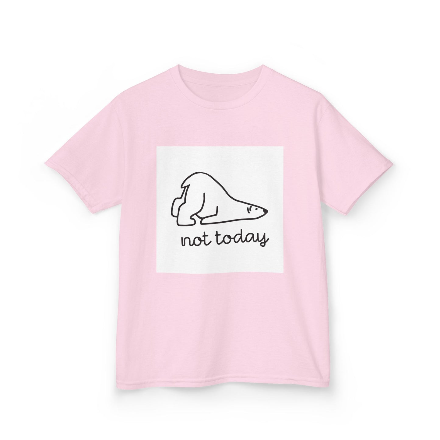 Kids Heavy Cotton™ Tee - "Not Today" Relaxed Polar Bear Design