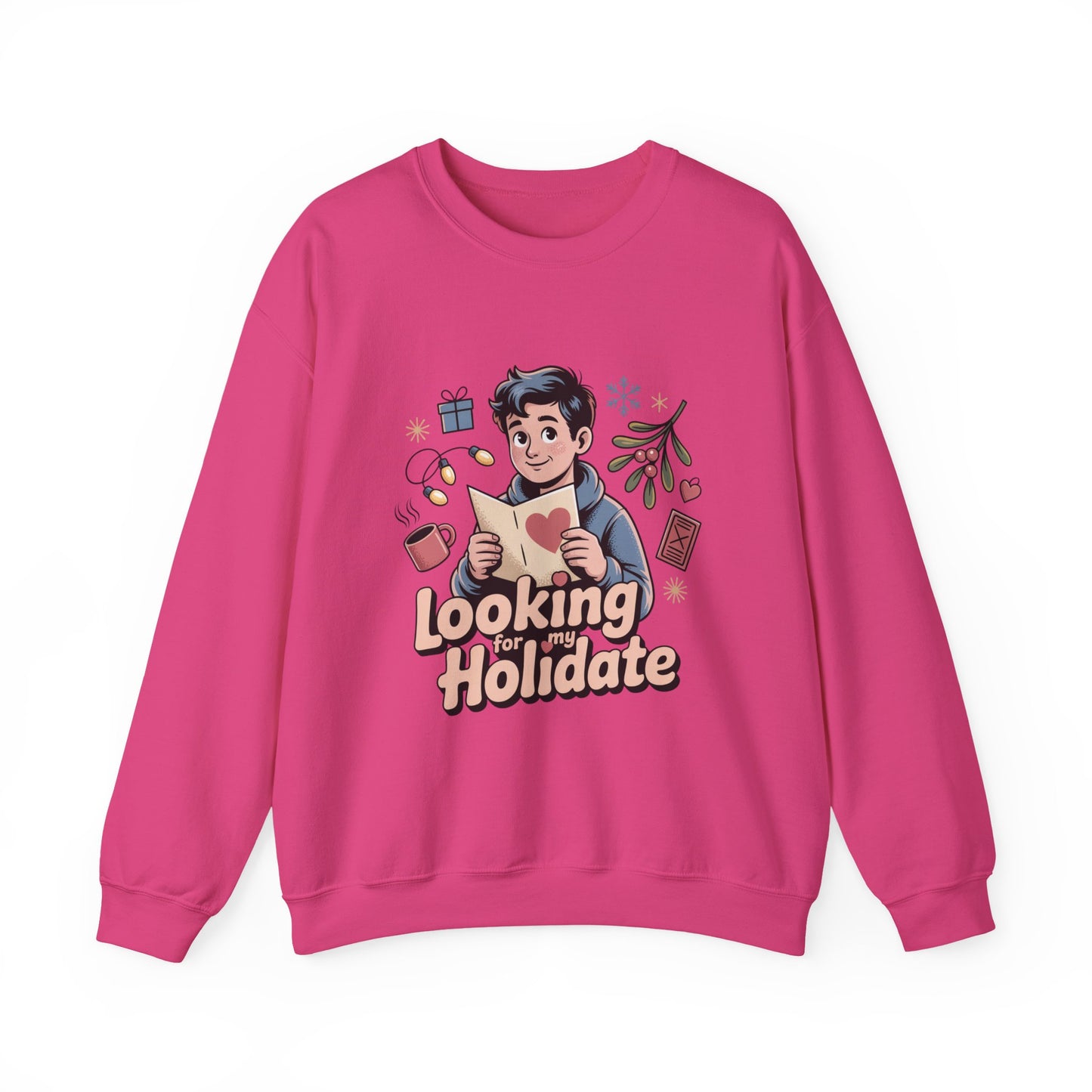 Looking for Holidate Sweatshirt | Holiday Romance Illustration