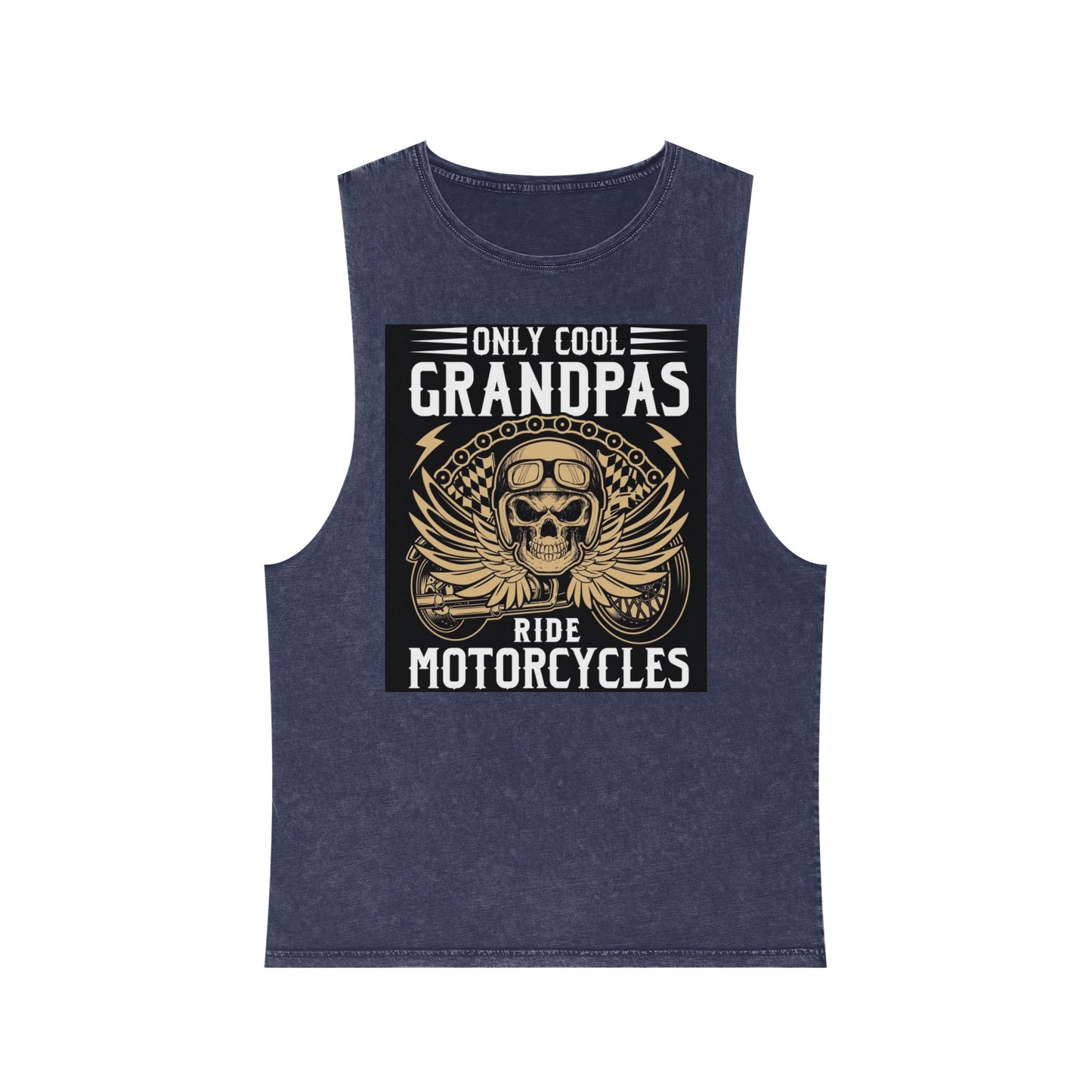 Only Cool Grandpas Ride Motorcycles Stonewash Tank Top