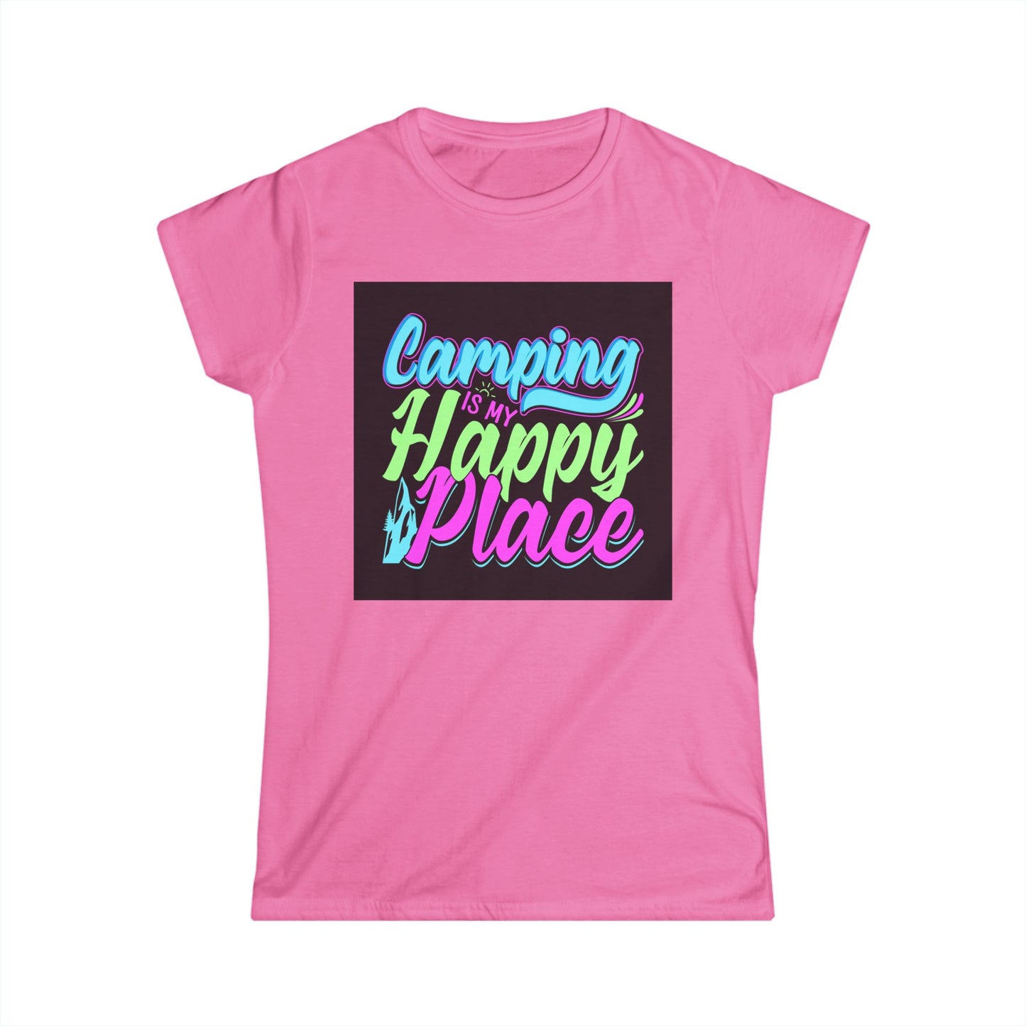 Camping Is My Happy Place Women's Softstyle Tee