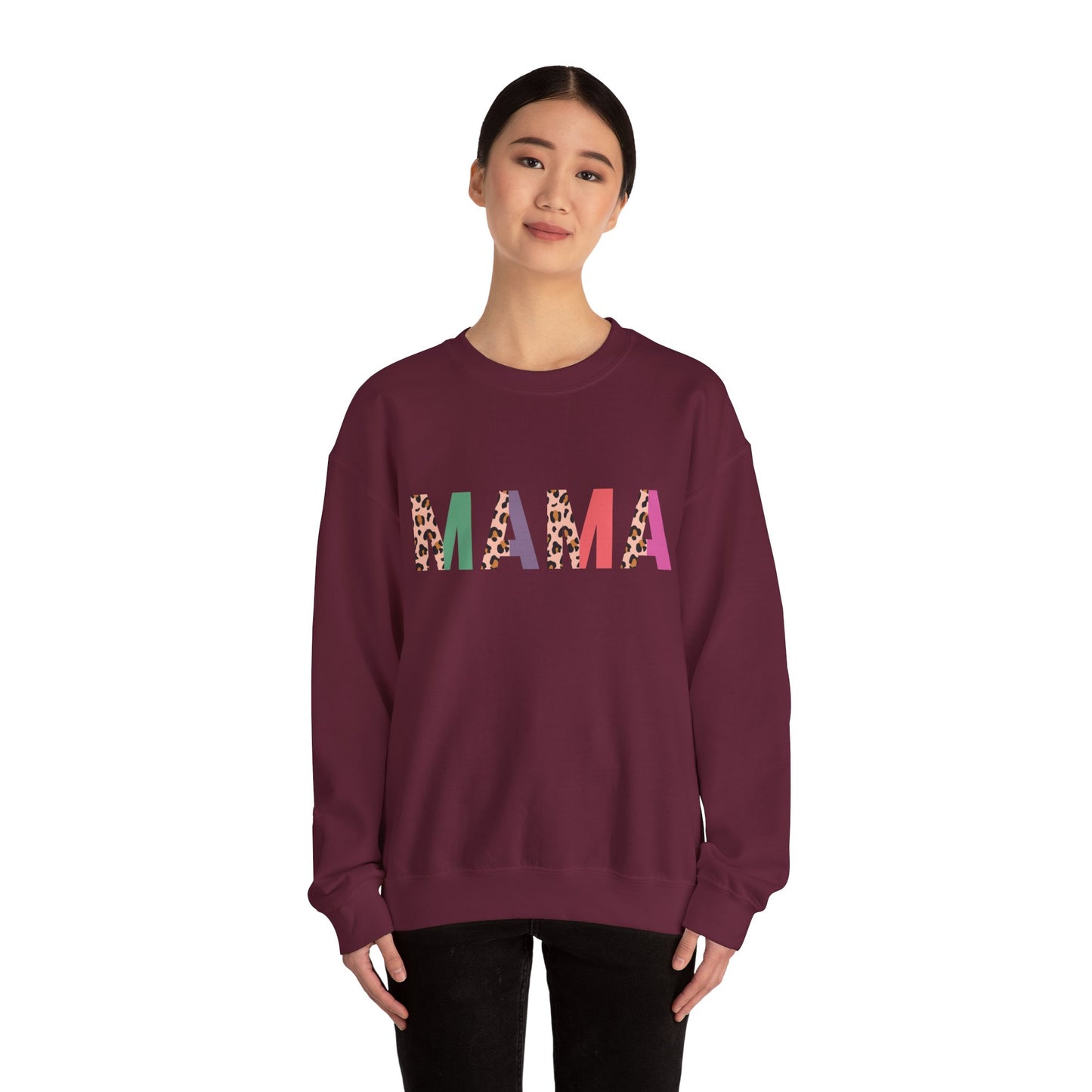 Mama Leopard Print Unisex Crewneck Sweatshirt