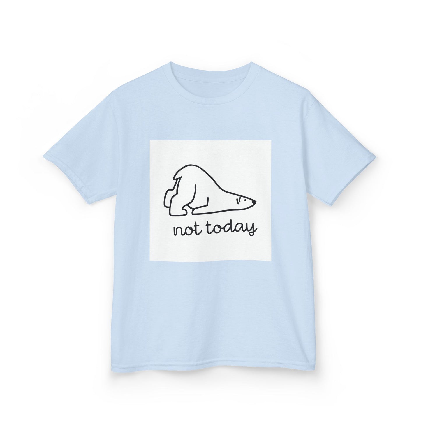 Kids Heavy Cotton™ Tee - "Not Today" Relaxed Polar Bear Design