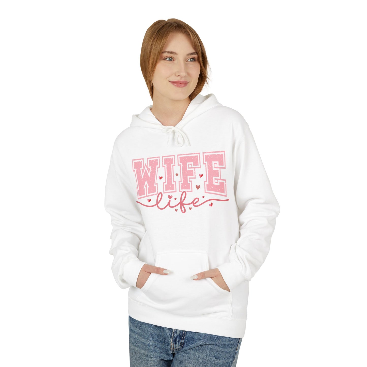 Wife Life Unisex Softstyle Fleece Hoodie | Cozy Gift for Her