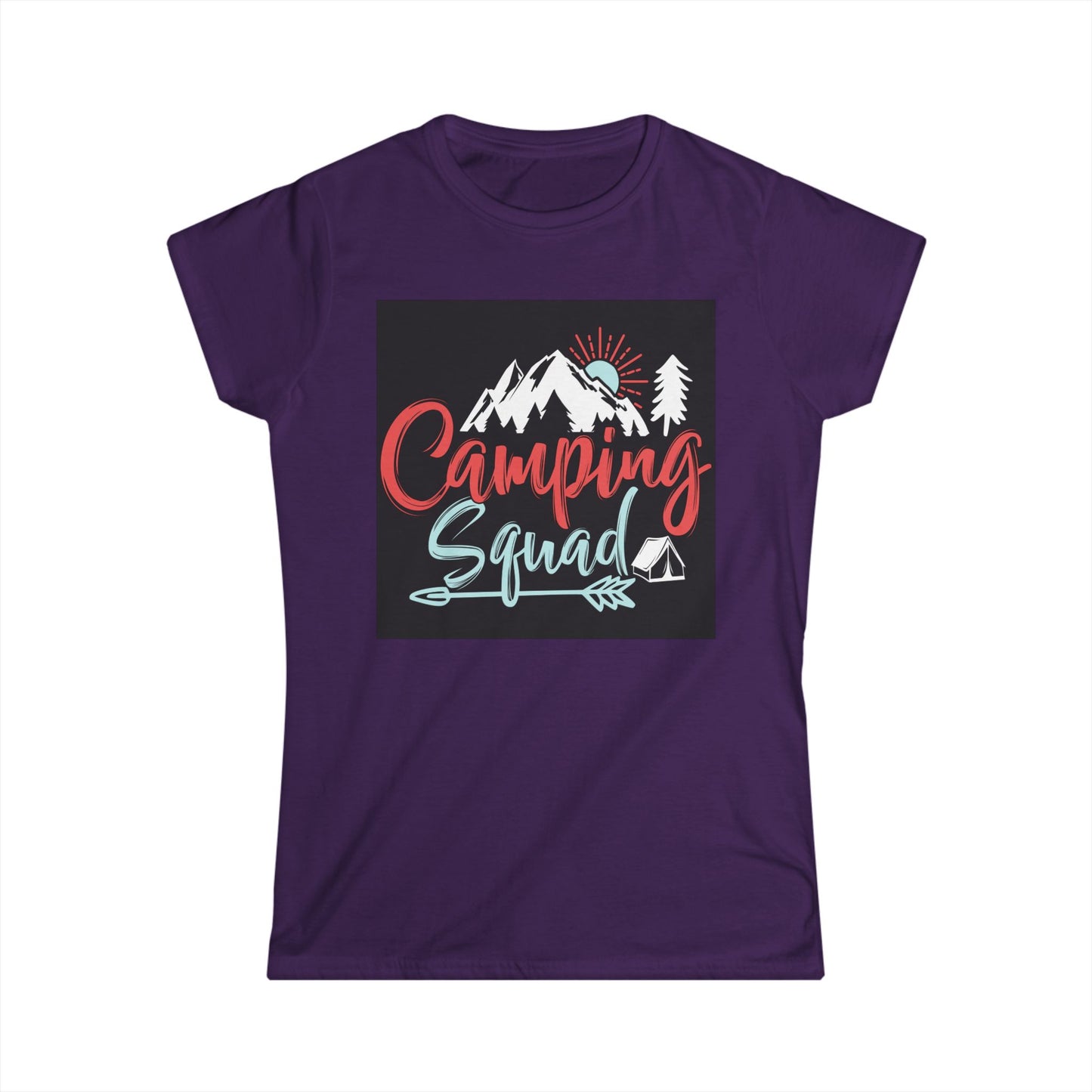 Camping Squad Women's Softstyle Tee | Relaxed Fit, Outdoor Shirt, Camping Apparel, Nature Lover Gift, Summer Adventure Wear