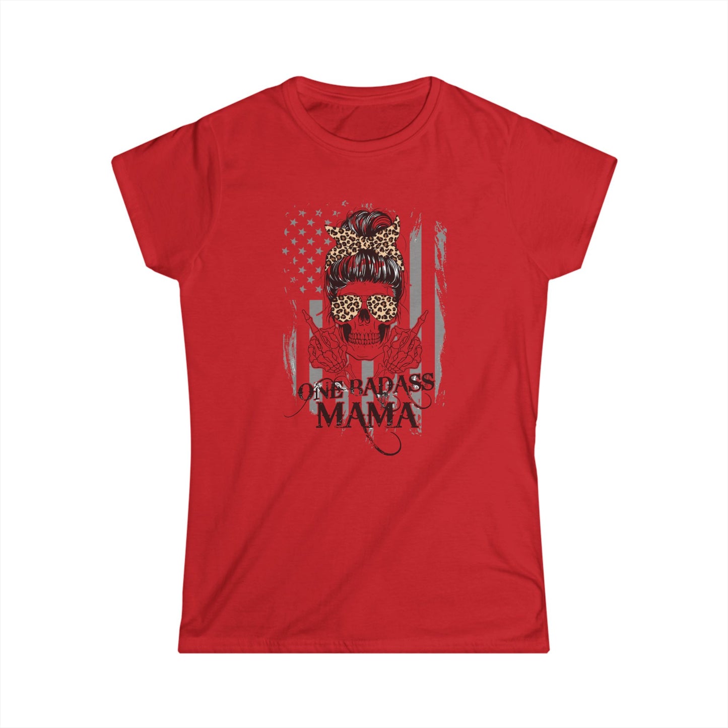 One Badass Mama Women's Softstyle Tee - Trendy Graphic T-Shirt for Moms