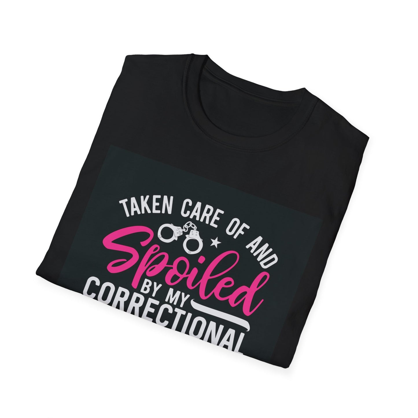 Spoiled by My Correctional Officer Husband T-Shirt | Unisex Softstyle Tee for Proud Wives | Perfect Gift for Special Occasions