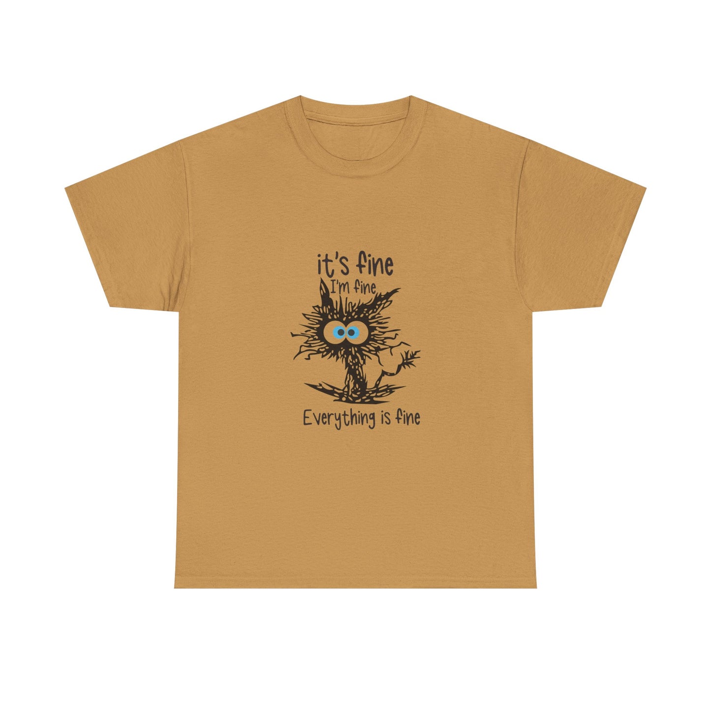 It's Fine Unisex Heavy Cotton Tee - Casual Comfort with Whimsical Design