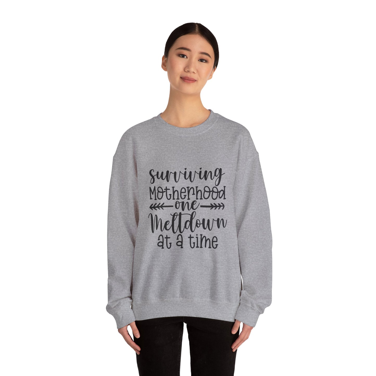 Surviving Motherhood Crewneck Sweatshirt - Cozy Gift for Moms