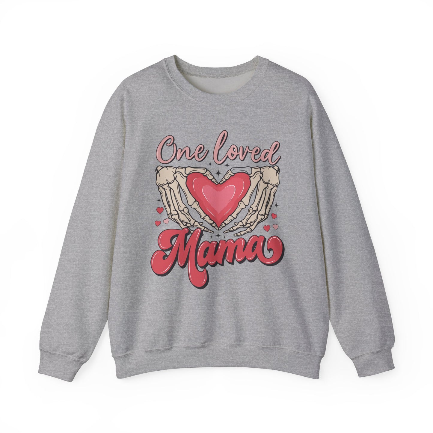 One Loved Mama Crewneck Sweatshirt, Perfect Gift for Moms, Cozy Layer for Birthdays, Mother's Day, Heartfelt Gift Idea