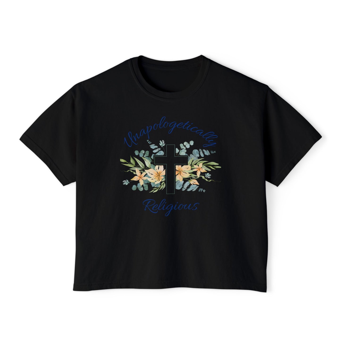 Unapologetically Religious Women's Boxy Tee | Faith-Based Fashion, Casual Wear, Gift for Believers, Christian Apparel, Inspirational Top