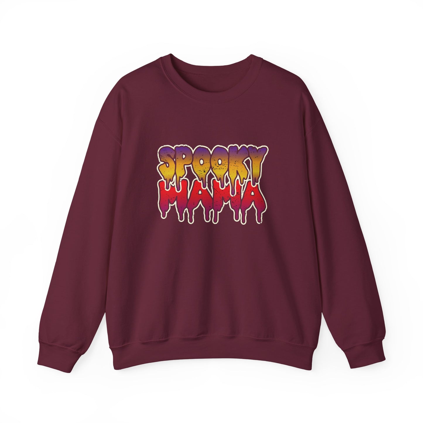 Spooky Mama Crewneck Sweatshirt, Halloween Sweatshirt, Gift for Moms, Cozy Fall Apparel, Unisex Holiday Clothing