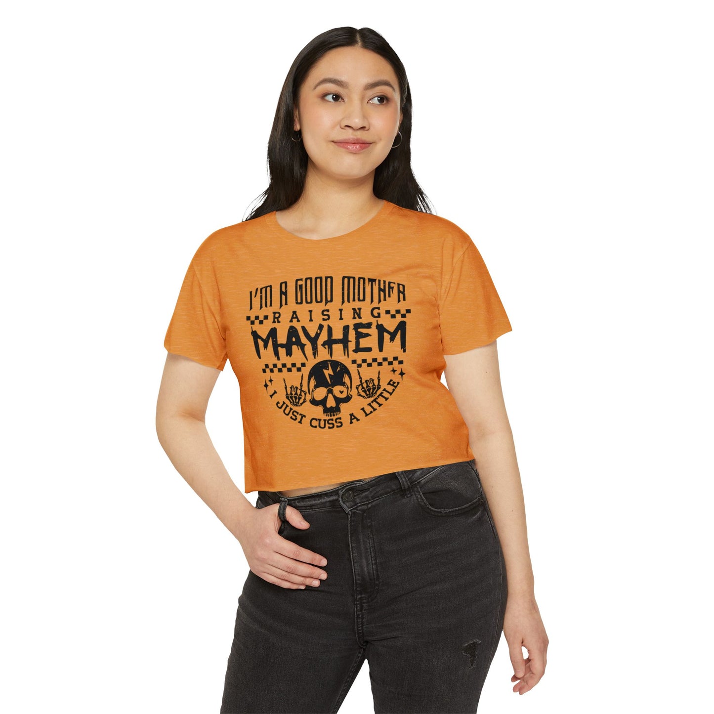Women's Festival Crop Top - Vintage Style Graphic Tee for Moms, Perfect for Festivals, Concerts, Parties, Birthdays
