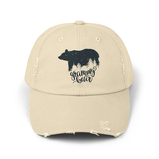 Grizzly Bear Distressed Cap for Grandma - Unisex Fun Hat