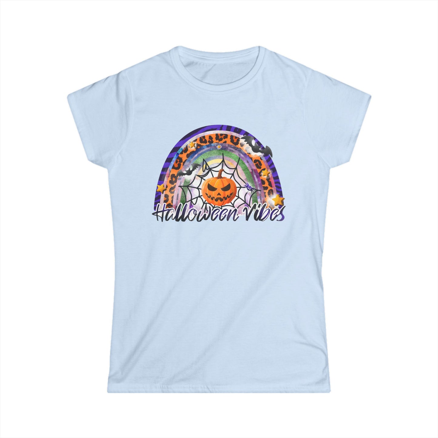 Halloween Vibes Softstyle Tee, Women's Halloween Shirt, Seasonal T-Shirt, Fall Fashion Top, Spooky Graphic Tee, Casual Halloween Wear