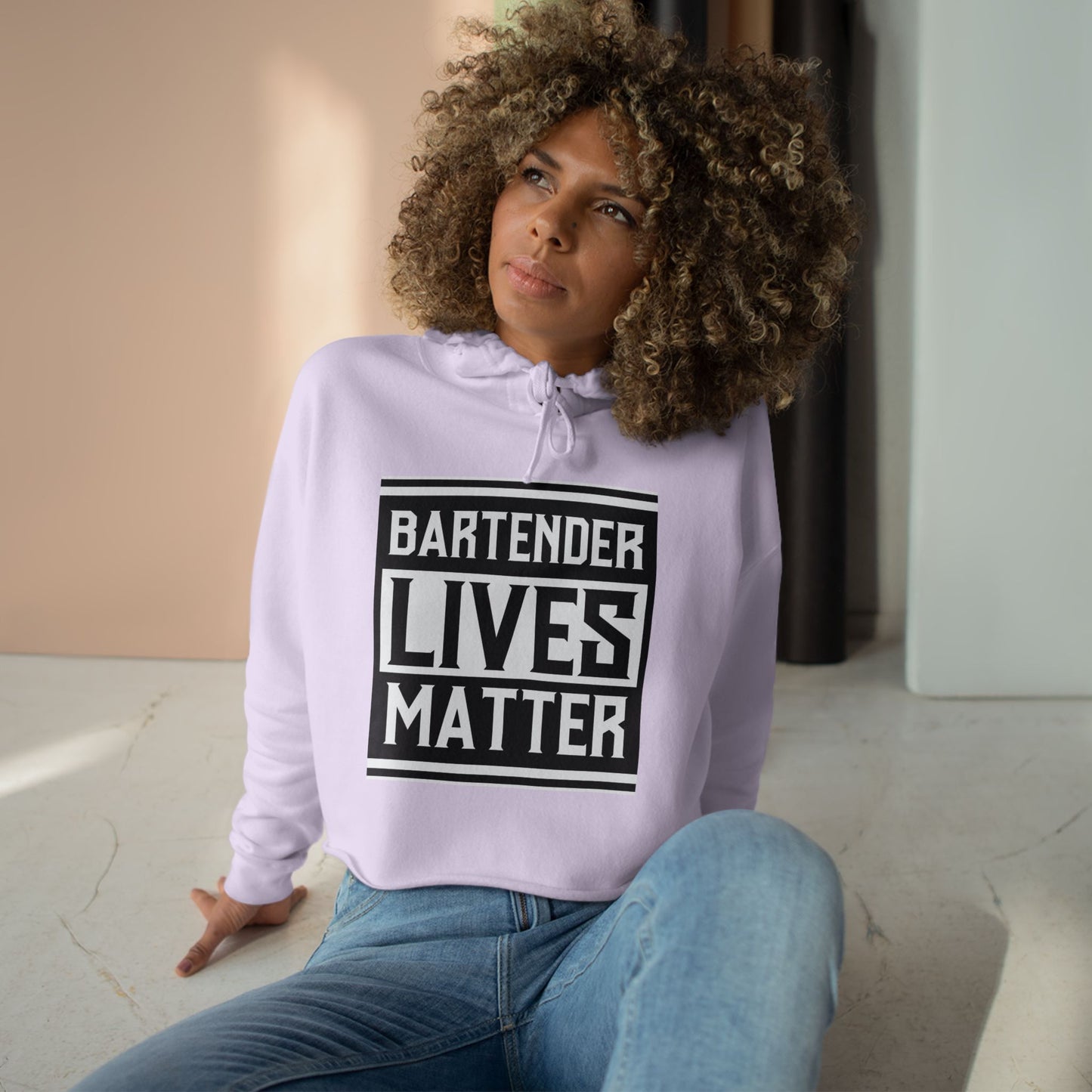 Bartender Lives Matter Crop Hoodie - Support Your Local Bartender