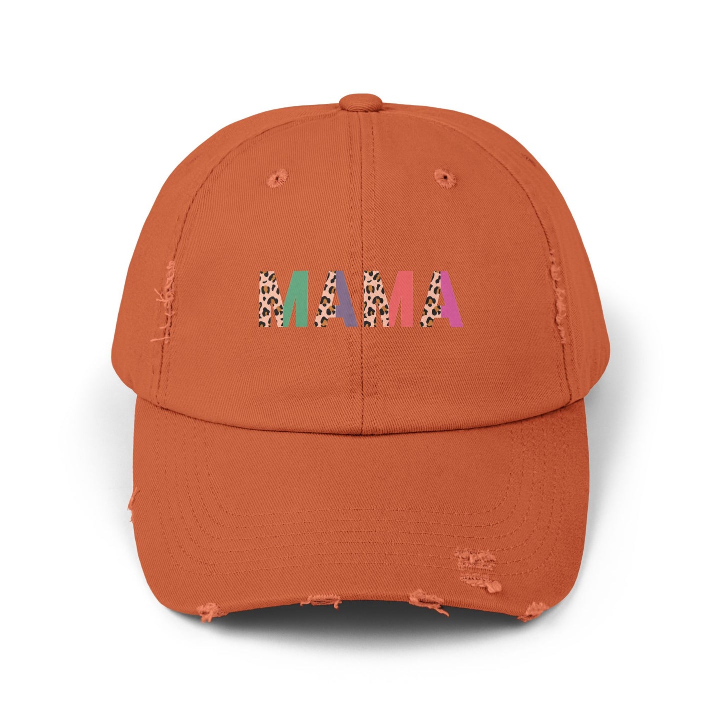 Trendy Unisex Distressed Cap - 'MAMA' Graphic Hat for Stylish Moms