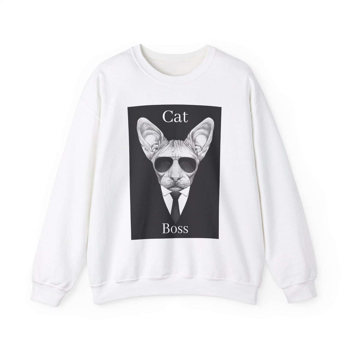 Cat Boss Unisex Crewneck Sweatshirt - Funny Cat Graphic Pullover